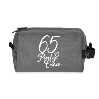 65 Party Crew 65th Birthday Party 65 Years Old - Recycled Toiletry Zip Bag - anthracite - Front