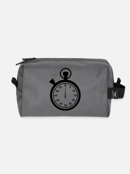 Stoppuhr-Minute - Recycelte Kulturtasche - Anthrazit
