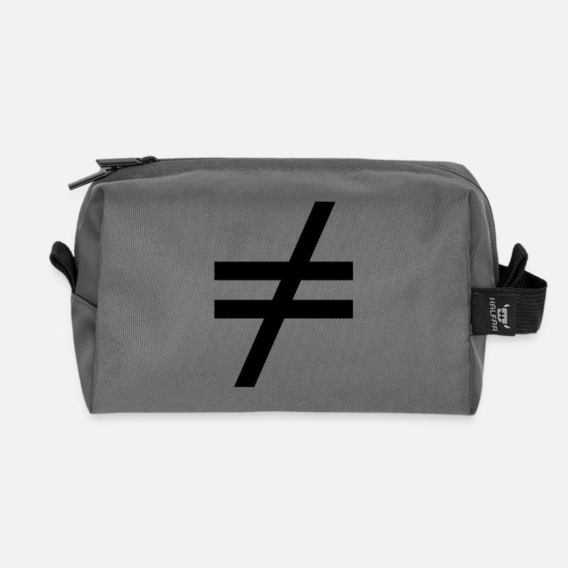Not all inequality signs are the same - Recycled Toiletry Zip Bag - anthracite