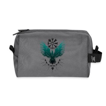 Wikinger Rabe Vegvisir Valknut - Recycelte Kulturtasche - Anthrazit - Vorne