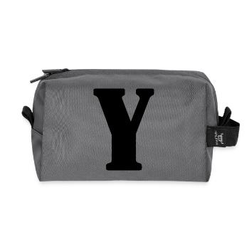 Y - Recycled Toiletry Zip Bag - anthracite - Front