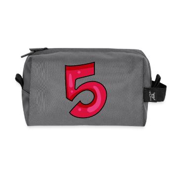 5 - Recycled Toiletry Zip Bag - anthracite - Front