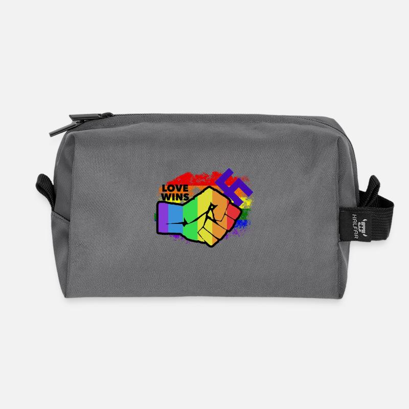 No racism - Love wins - Equality - Recycelte Kulturtasche - Anthrazit