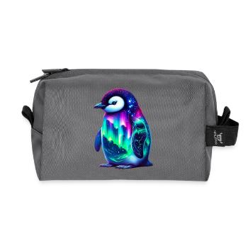 Aurora Borealis Pinguin - Recycelte Kulturtasche - Anthrazit - Vorne