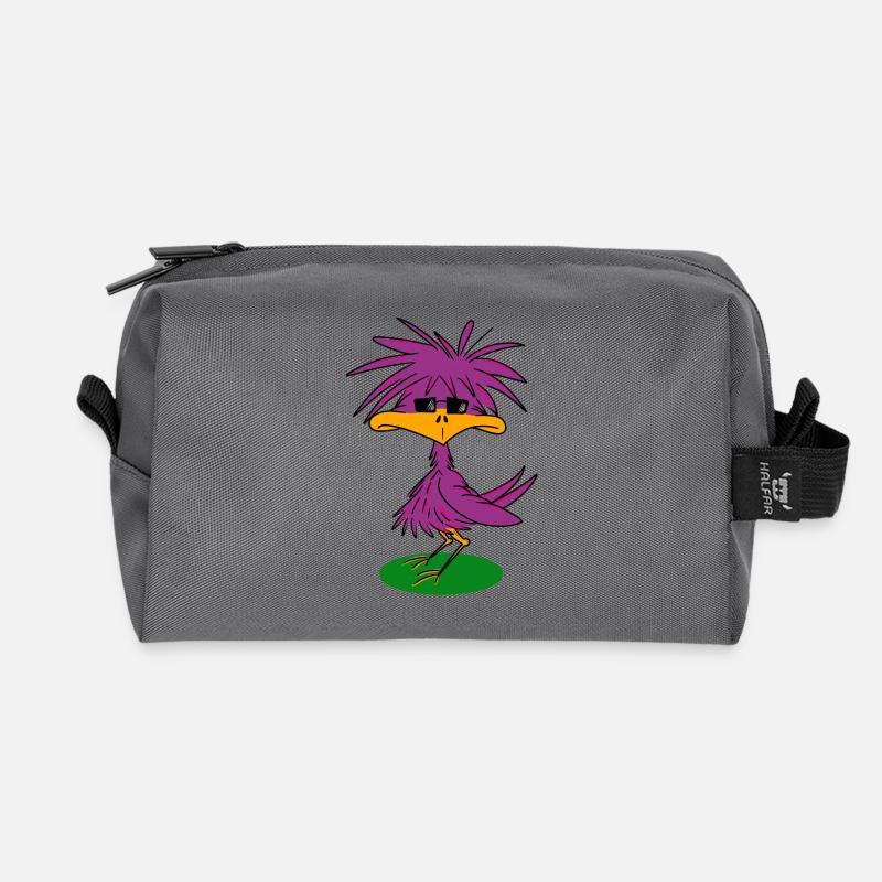 Funky Vogel - Recycelte Kulturtasche - Anthrazit
