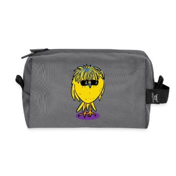 "B" Vogel - Recycelte Kulturtasche - Anthrazit - Vorne