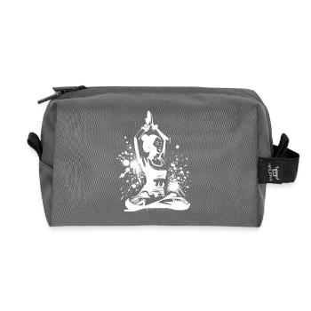 Meditation Relaxation Asian Yoga Teacher - Recycled Toiletry Zip Bag - anthracite - Front