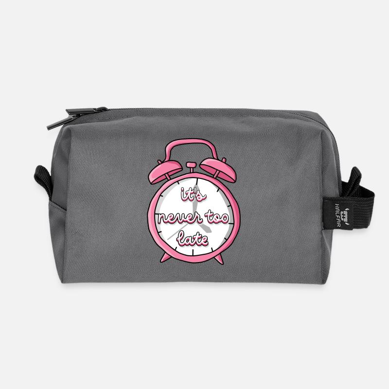 Never too late - Recycled Toiletry Zip Bag - anthracite