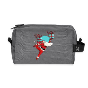 Tanzender Weihnachtsmann - Recycelte Kulturtasche - Anthrazit - Vorne