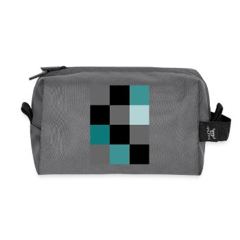 Pixel sarcelle - Trousse de toilette en tissu recyclé - anthracite - Devant