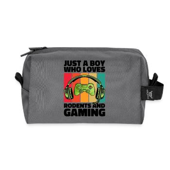Gamer and Rodents: Video Games and Agile Adventure - Recycled Toiletry Zip Bag - anthracite - Front