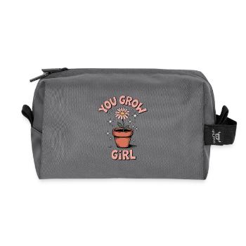 You Grow Girl – Plantation amusante et motivation de la - Trousse de toilette en tissu recyclé - anthracite - Devant