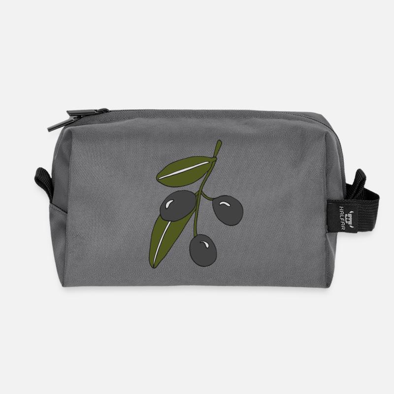olivenzweig - Recycelte Kulturtasche - Anthrazit