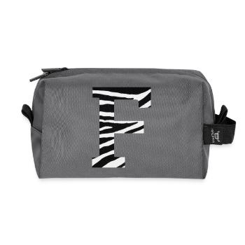 Buchstabe f Zebra - Recycelte Kulturtasche - Anthrazit - Vorne