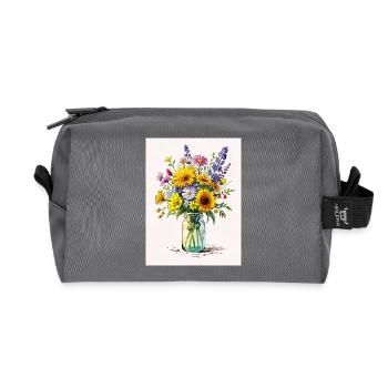A Jar Full of Joy - Recycled Toiletry Zip Bag - anthracite - Front