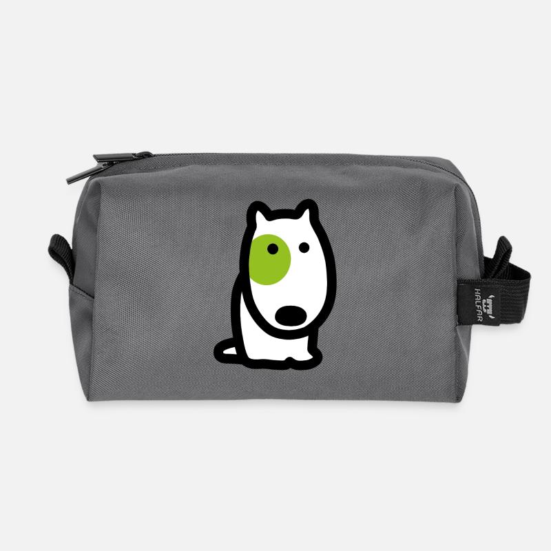 CORSO LE CHIEN à l'oeil vert (face) - Trousse de toilette en tissu recyclé - anthracite