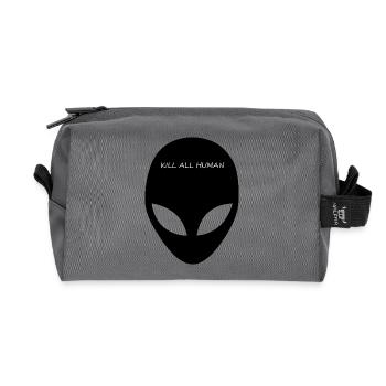 KILL ALL HUMAN - Recycled Toiletry Zip Bag - anthracite - Front