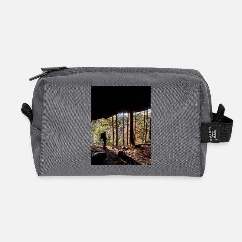 Waldwanderer Naturkunst Design - Recycelte Kulturtasche - Anthrazit