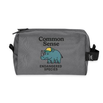 Bon sens Espèces en voie de disparition Rhinocéros - Trousse de toilette en tissu recyclé - anthracite - Devant