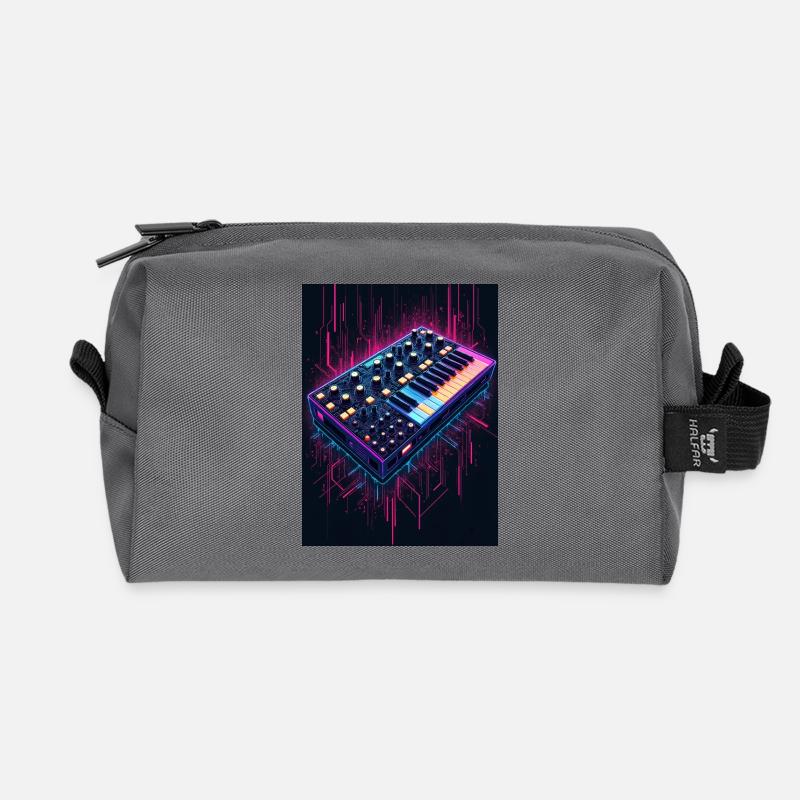 Futuristisches Synthesizer Design - Recycelte Kulturtasche - Anthrazit