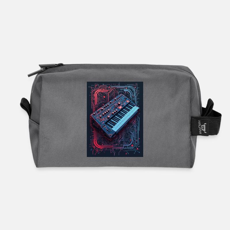 Futuristisches Synthesizer-Design - Recycelte Kulturtasche - Anthrazit