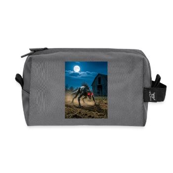 Chupacabra, cryptide reptilien suceur de chèvre du latin - Trousse de toilette en tissu recyclé - anthracite - Devant