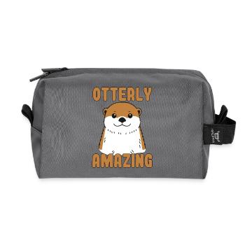Gorgeous Otterly Joke - Recycled Toiletry Zip Bag - anthracite - Front