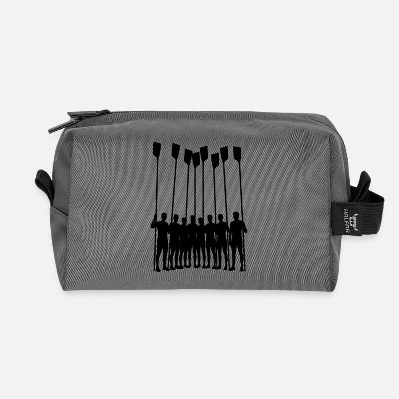 Ruderteam Silhouette – Achter mit Riemen | Rudern - Recycelte Kulturtasche - Anthrazit