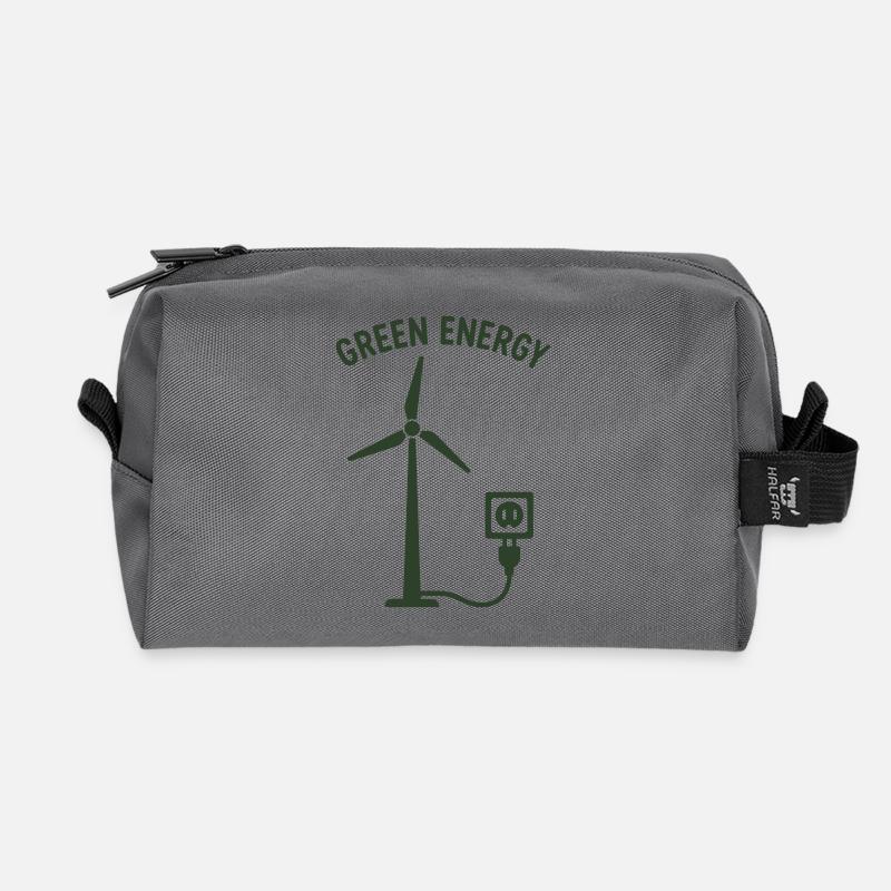 Grüne Energie Windkraft Steckdose - Recycelte Kulturtasche - Anthrazit
