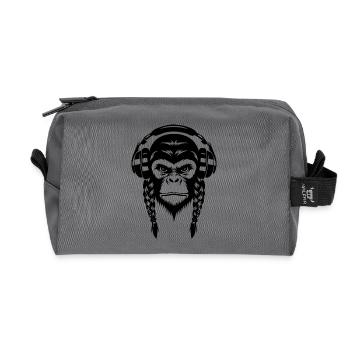 Beat Monkey Head Bass Drop Edition Shirt - Recycled Toiletry Zip Bag - anthracite - Front