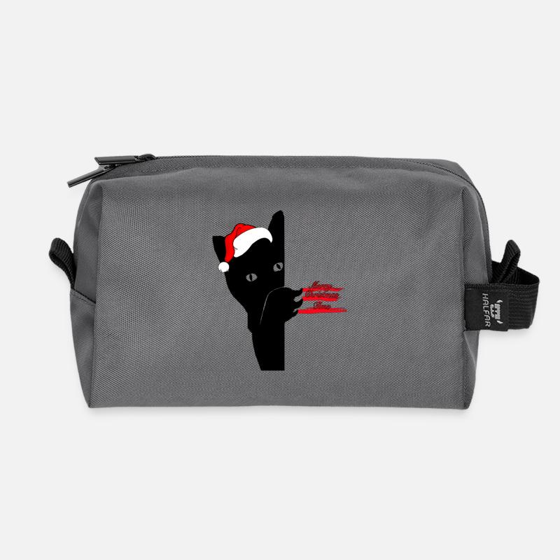 Christmas Cat - Recycelte Kulturtasche - Anthrazit