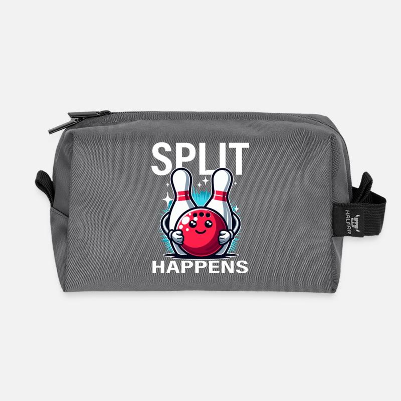 Split kommt Bowling-Freude - Recycelte Kulturtasche - Anthrazit