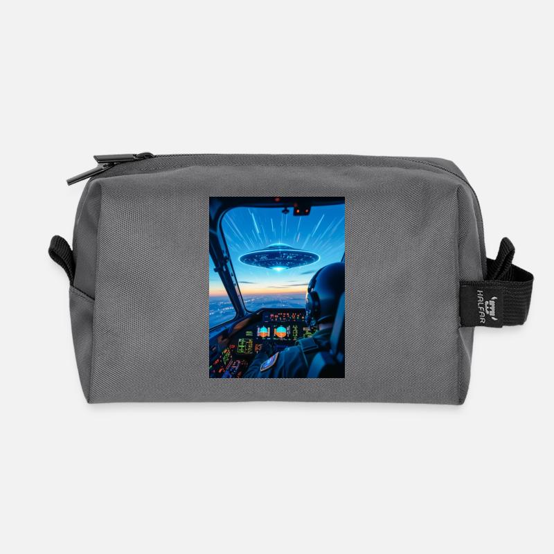 UFO Cockpit – Blick ins Unbekannte - Recycelte Kulturtasche - Anthrazit