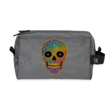 Crâne en sucre scintillant arc-en-ciel - Trousse de toilette en tissu recyclé - anthracite - Devant