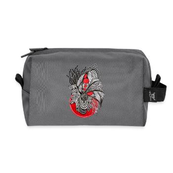 Plante de la ligne des orbes rouges - Trousse de toilette en tissu recyclé - anthracite - Devant