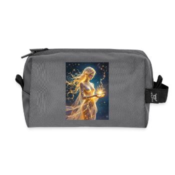 Interstellar maiden formed from starlight  - Recycled Toiletry Zip Bag - anthracite - Front