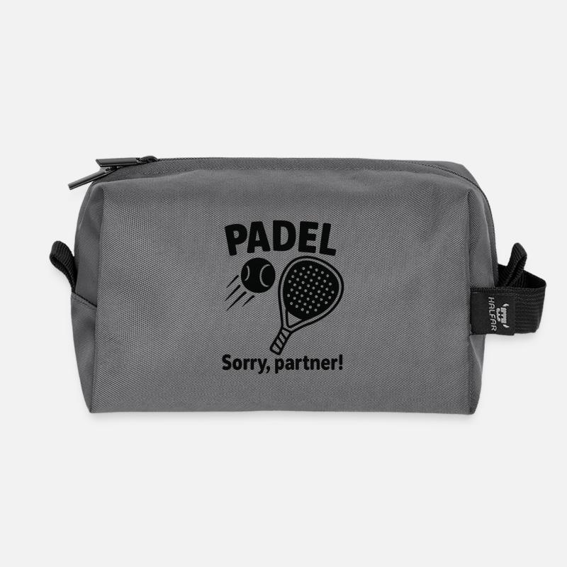 Padel Spruch: Sorry Partner! - Recycelte Kulturtasche - Anthrazit