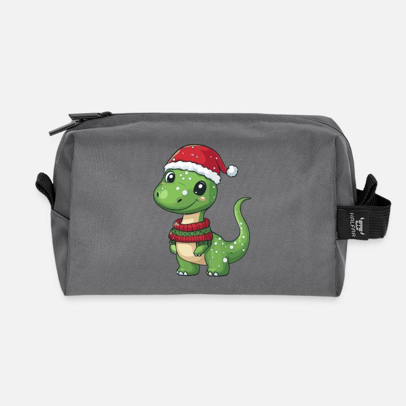 Dinosaurier brontosaurus Weihnachten Xmas - Recycelte Kulturtasche - Anthrazit