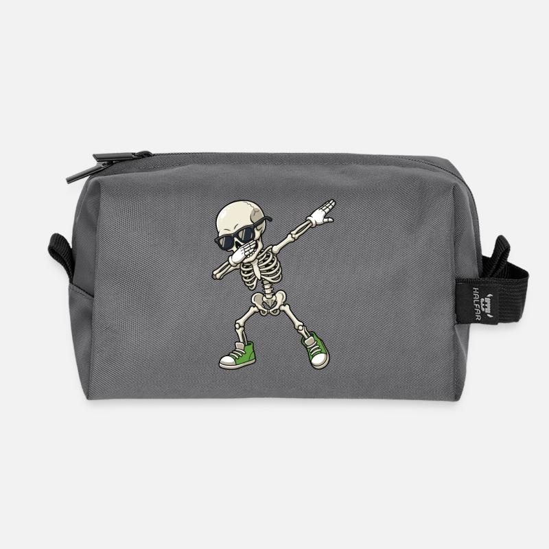 Dab Skelett Cartoon - Recycelte Kulturtasche - Anthrazit