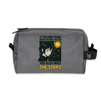 Miss the stars - Recycled Toiletry Zip Bag - anthracite - Front
