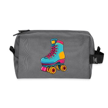 Retro Rollschuh – Bunt & Kultig - Recycelte Kulturtasche - Anthrazit - Vorne