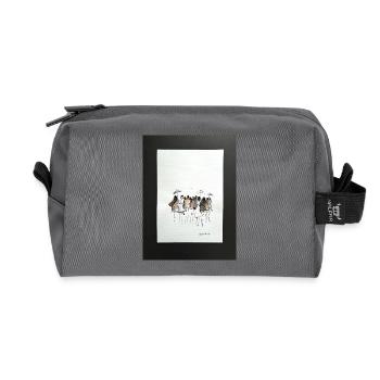 Mode, Menschen abstrakt. Aquarell  mit Tusche - Recycelte Kulturtasche - Anthrazit - Vorne