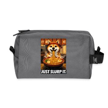 Shiba Ramen Just Slurp It - Recycelte Kulturtasche - Anthrazit - Vorne