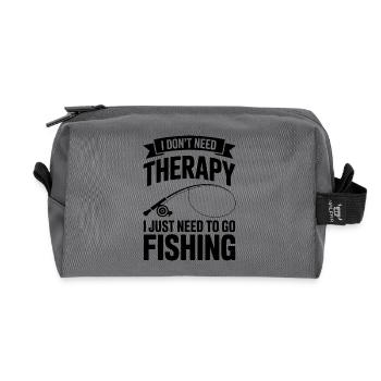 I dont need Therapy, I just need to go Fishing - Recycled Toiletry Zip Bag - anthracite - Front
