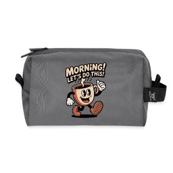 Motivation du café du matin - Trousse de toilette en tissu recyclé - anthracite - Devant