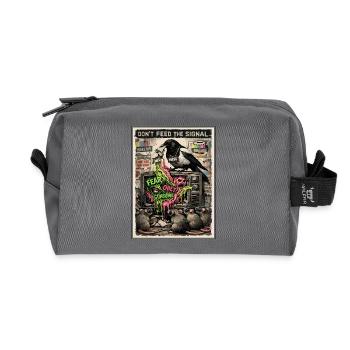 Don't Feed The Signal Media Review - Recycled Toiletry Zip Bag - anthracite - Front
