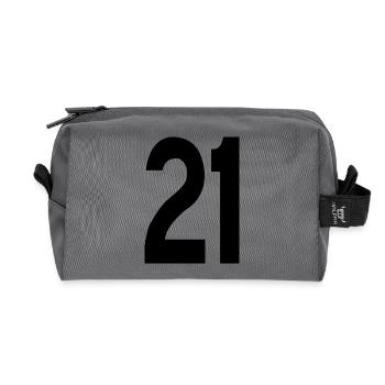 21 - Recycled Toiletry Zip Bag - anthracite - Front