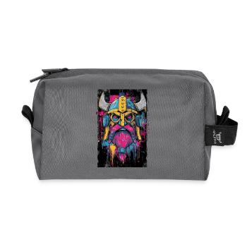 Vikinghelm Farb-Splatter - Recycelte Kulturtasche - Anthrazit - Vorne