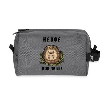 Hedgehog Hedge Hog Wild Cute - Recycled Toiletry Zip Bag - anthracite - Front