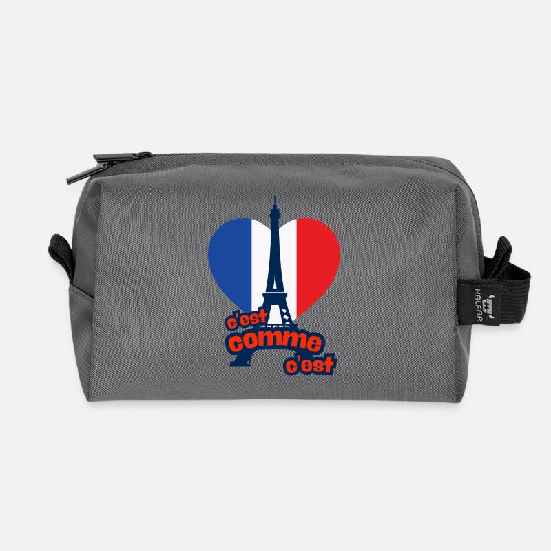 c'est as c'est - France - Recycled Toiletry Zip Bag - anthracite